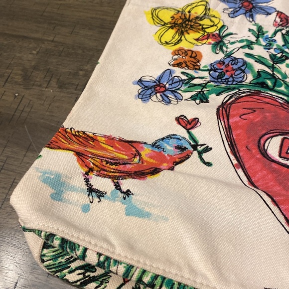Brighton Love Tweet Tote Bag Butterfly Bird Canvas - Picture 9 of 11
